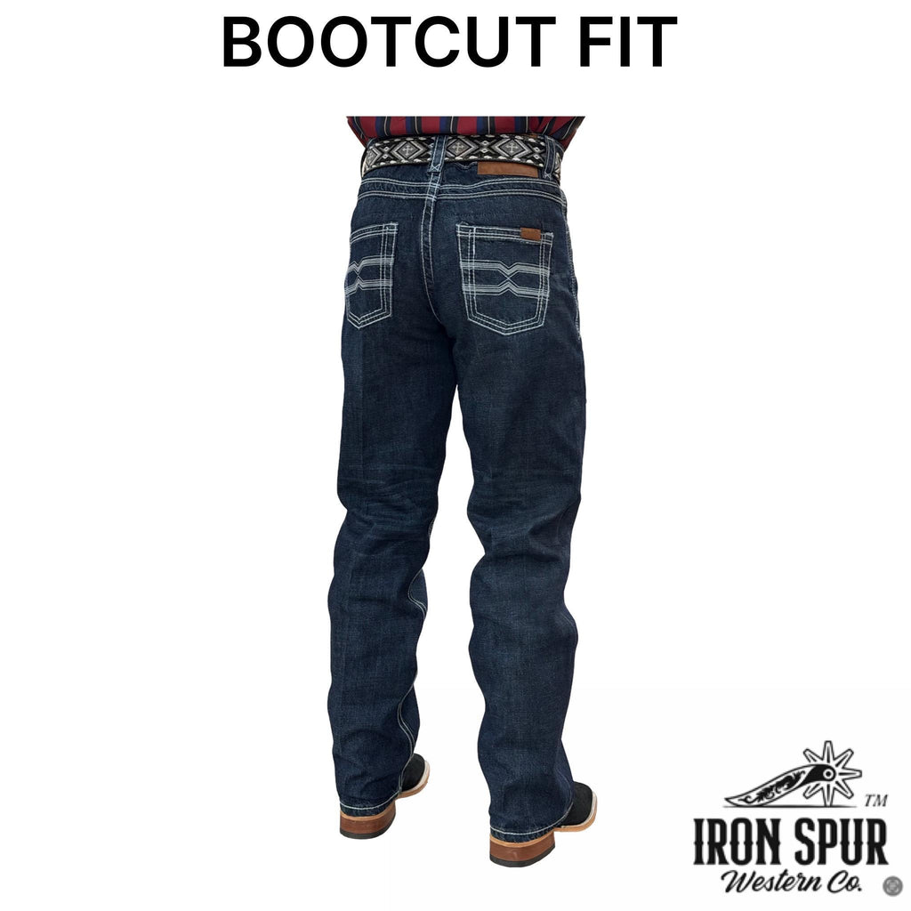 04 | BOOTCUT IRON SPUR DARK BLUE WESTERN MEN JEAN