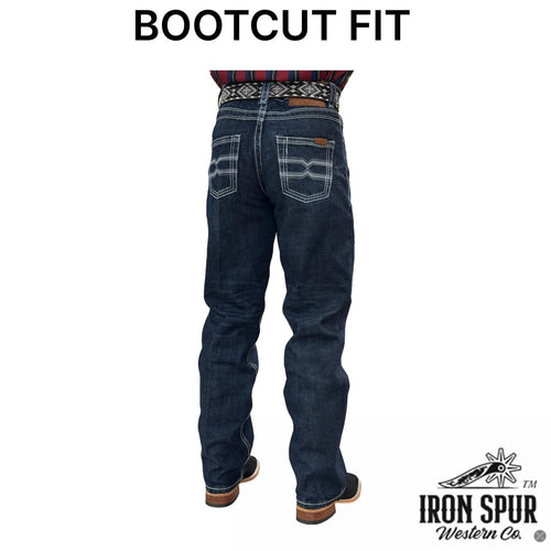04 | BOOTCUT IRON SPUR DARK BLUE WESTERN MEN JEAN