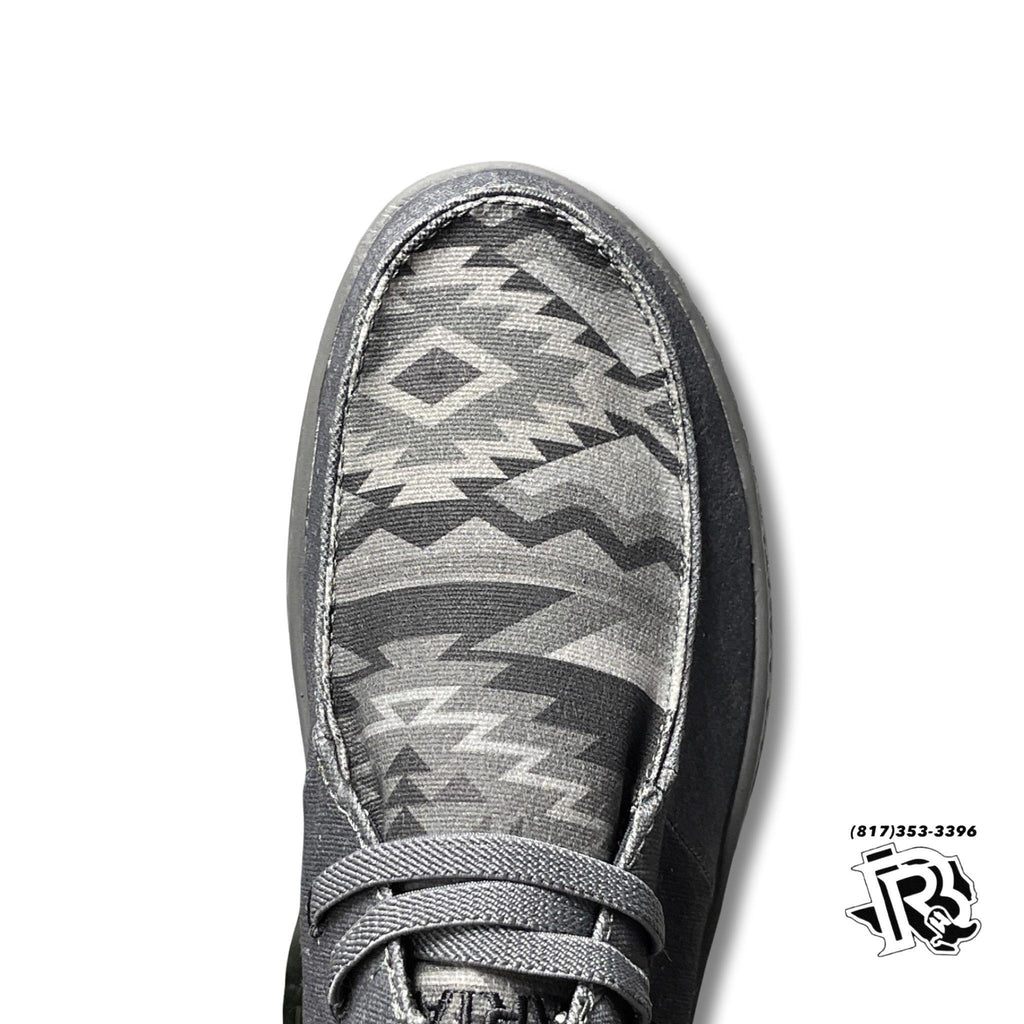 “ JIMMY “ | MEN'S ARIAT HILO STRETCH LACE CHARCOAL/GRAY AZTEC PRINT 10040438