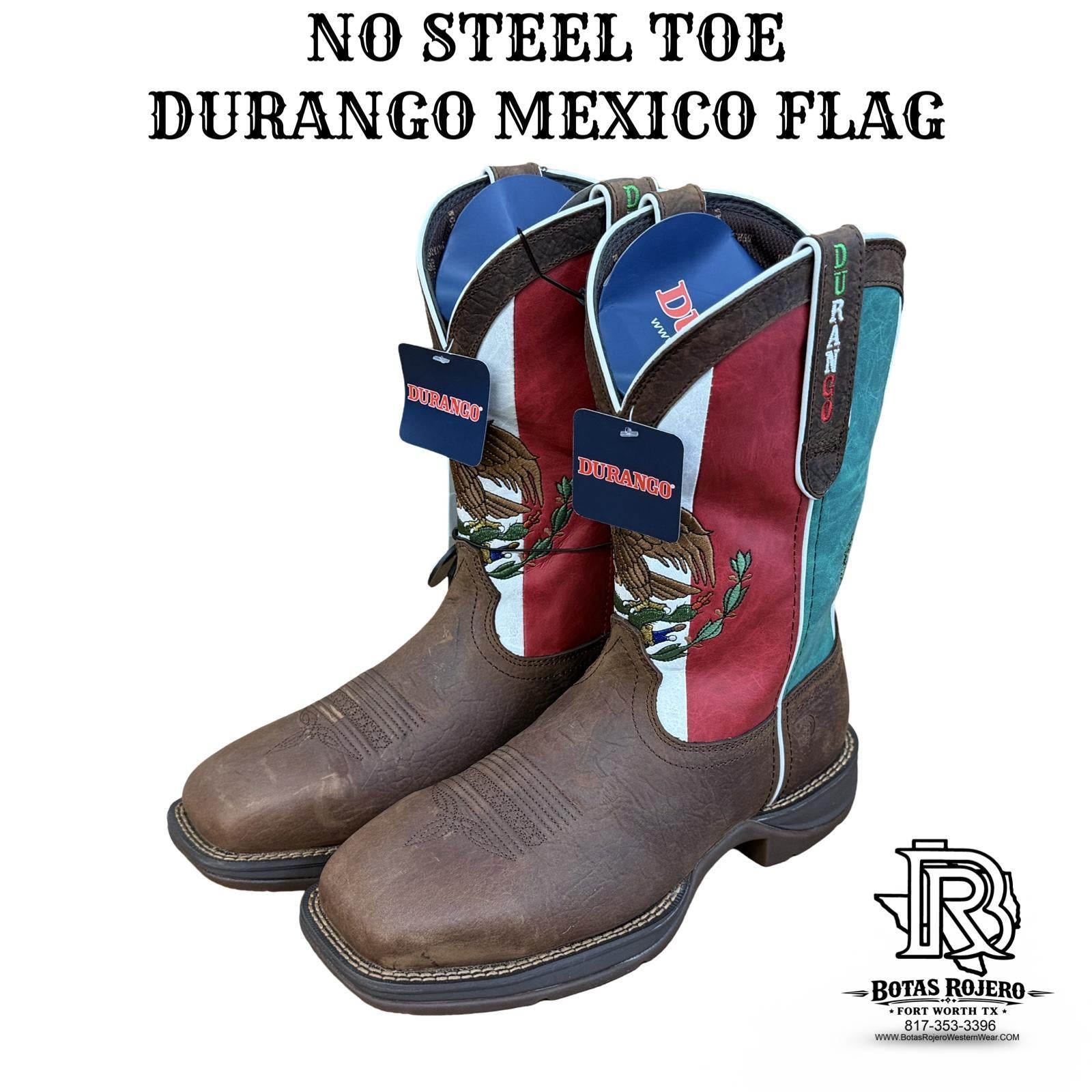 Durango NO STEEL TOE Mexico Flag WESTERN Work Boots | DDB0430