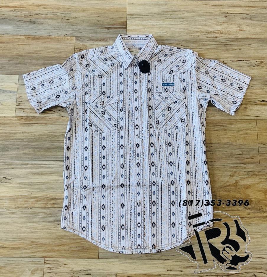 Mens short sleeve brown shirt | RSMS1SR19X
