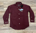 KID’S BURGUNDY PLATINI WESTERN SHIRT BURGUNDY |CTK9260