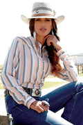 Cinch Women's Embroidered Arrows Striped Snap Western Shirt (CTW7325005)