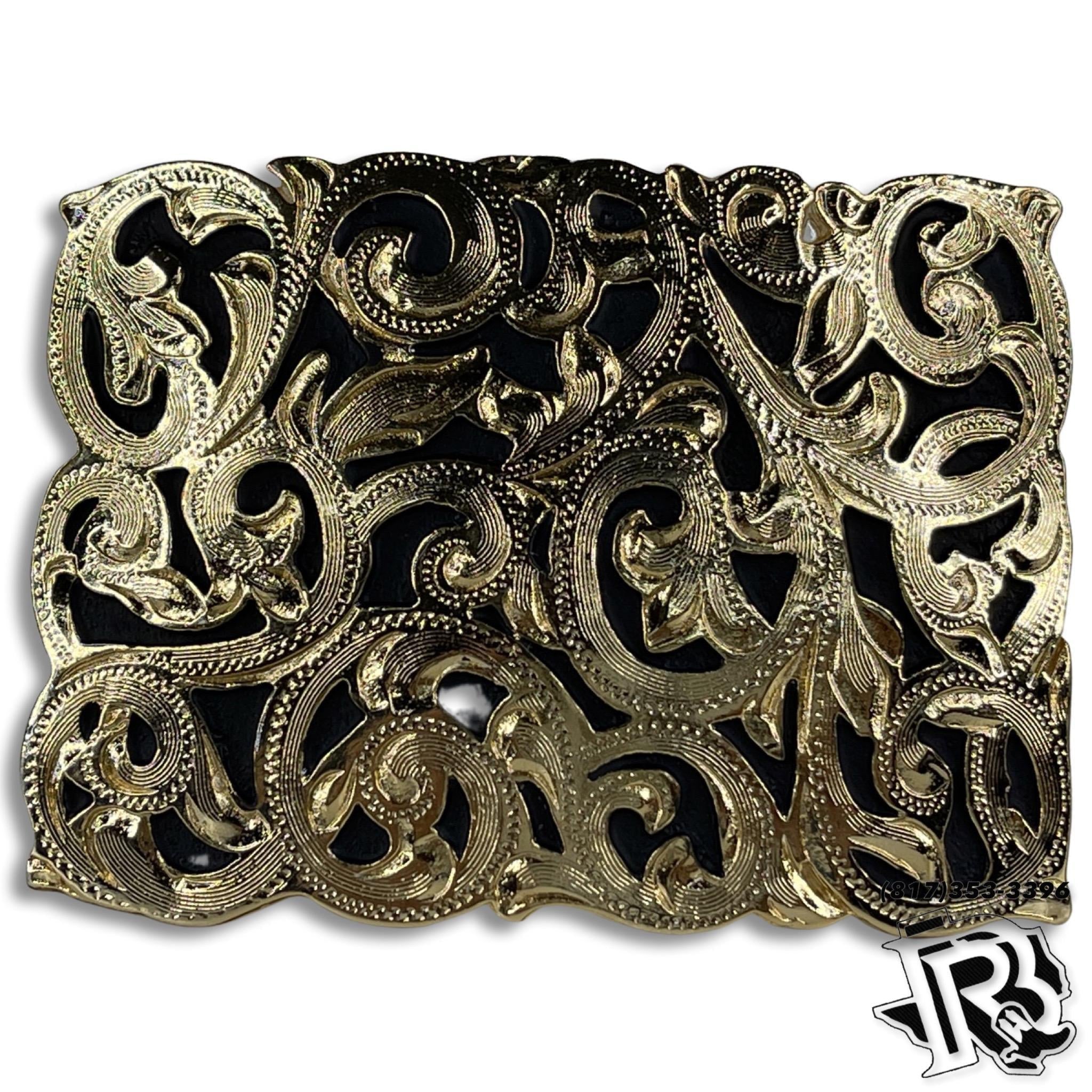 BELT BUCKLE ‘’GOLDEN’’ | METAL TOOLED WESTERN COWBOY DESIGN