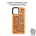 “Anderson” iPhone 12 Pro Max Tooled Leather Case – Light Brown