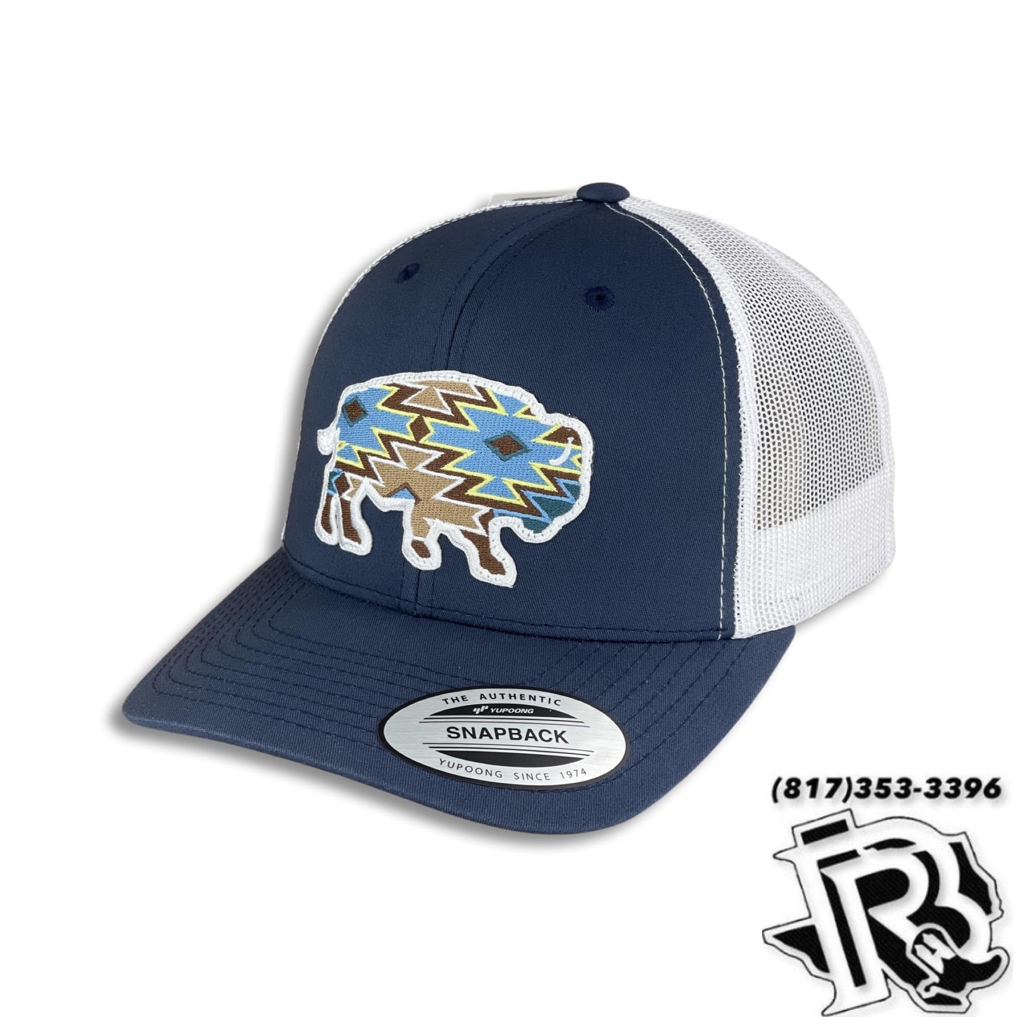 “ AZTEC BUFFALO “ | RED DIRT COMPANY CAP BLUE WHITE