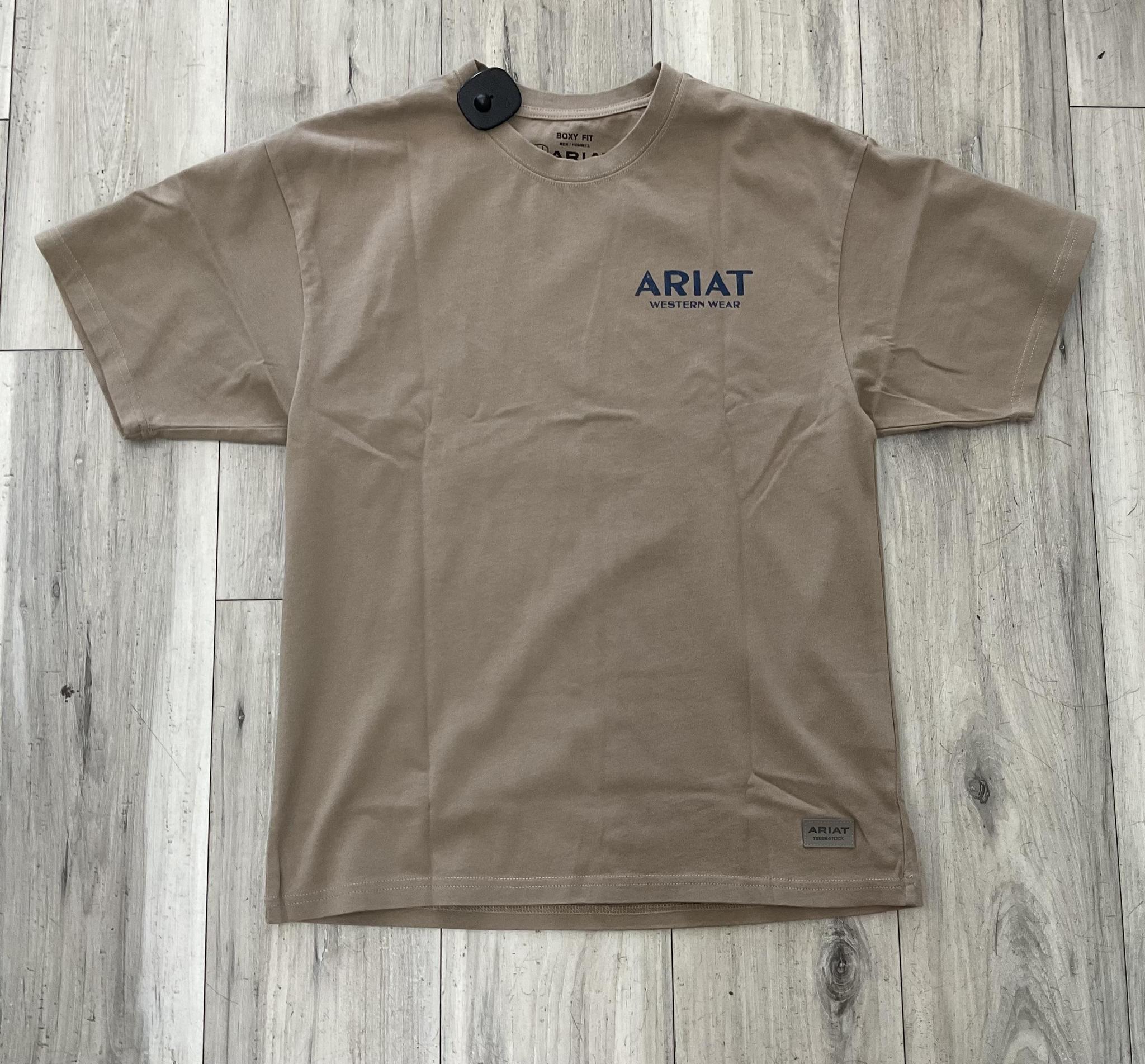 ARIAT REAL COWBOY TOUGHSTOCK BOXY DESERT TAUPE SHORT SLEEVE T-SHIRT | 10079594