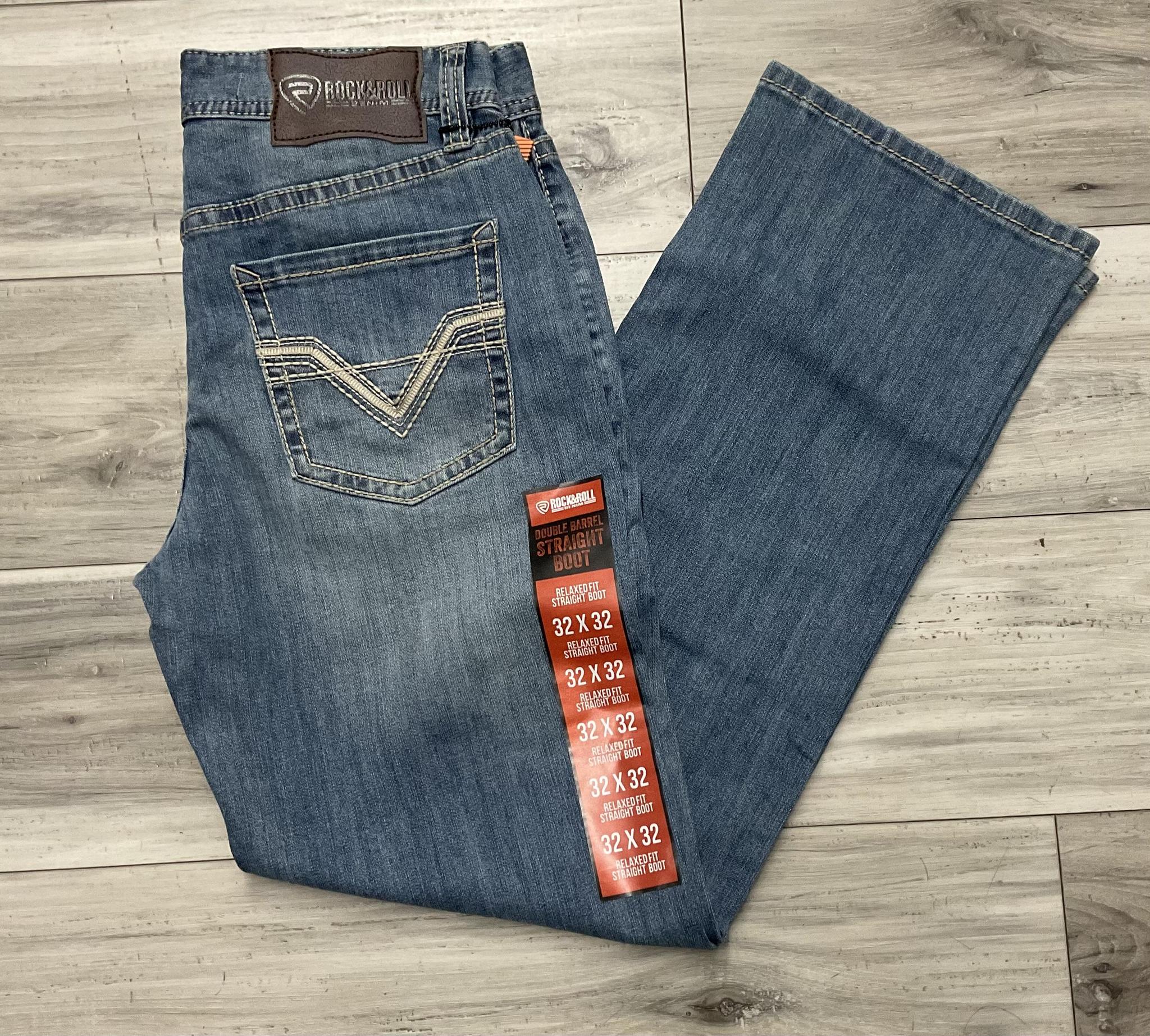 ROCK & ROLL MEN’S MEDIUM VINTAGE RELAXED FIT STRAIGHT BOOT JEANS | BM0SD08572