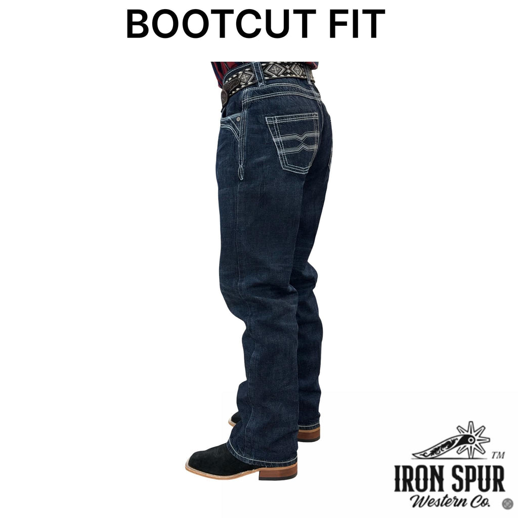 04 | BOOTCUT IRON SPUR DARK BLUE WESTERN MEN JEAN