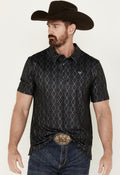 Men’s aztec snap knit polo black | TM51T03120