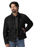 Men's Wrangler® Sherpa Lined Denim Jacket Black Obelisk | 112335726