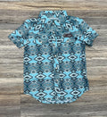 BOYS ROCK & ROLL TEK AZTEC TURQUOISE PRINTED SHIRT | BBN3S05959