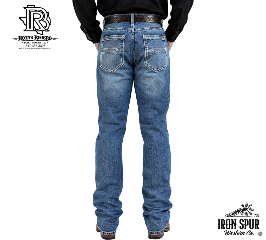 01 | STRAIGHT | MED BLUE | IRON SPUR | MEN WESTERN JEANS