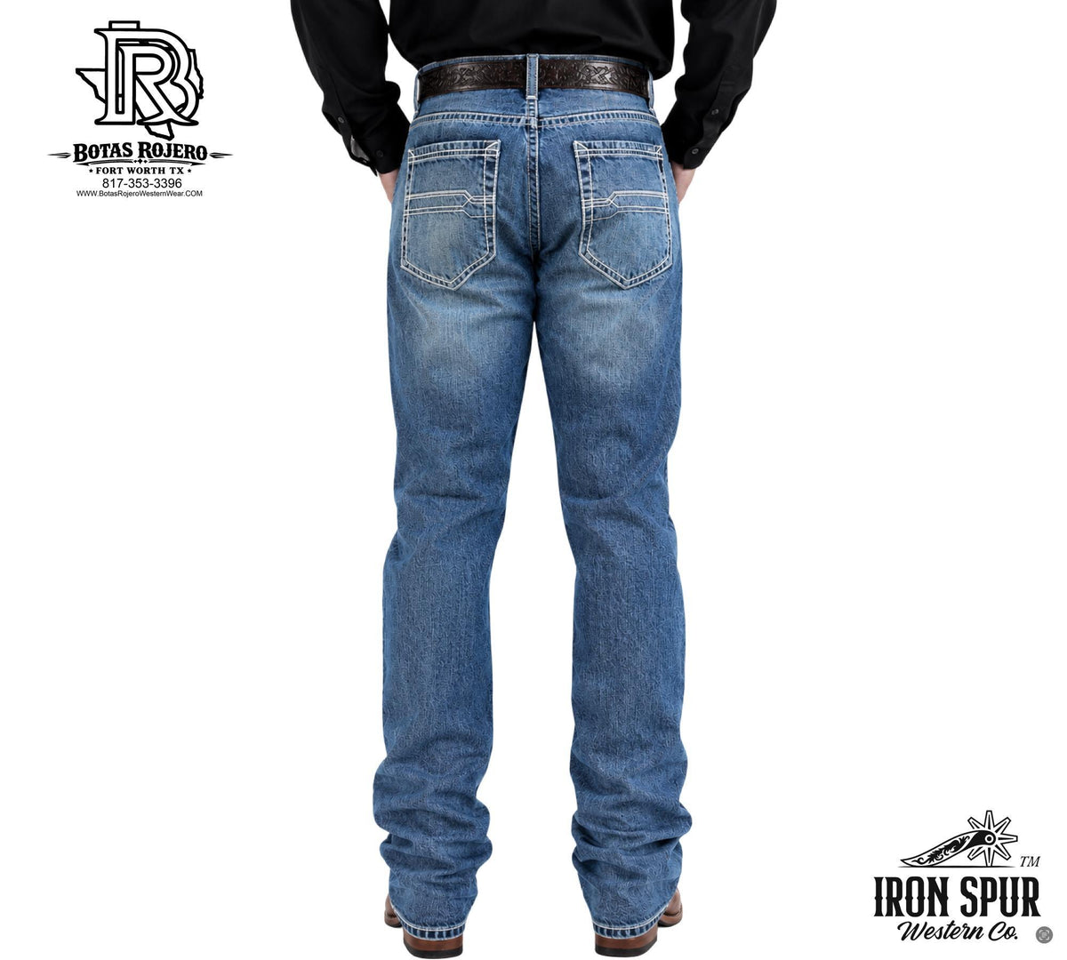 01 | STRAIGHT | MED BLUE | IRON SPUR | MEN WESTERN JEANS