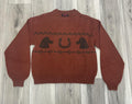 ROCK & ROLL HORSE & AZTEC NOVELTY BURNT ORANGE SWEATER | BW32T07805