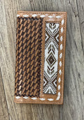 “ Damian  “ | MEN BI FOLD WESTERN TOOLED LEATHER WALLET BEADED