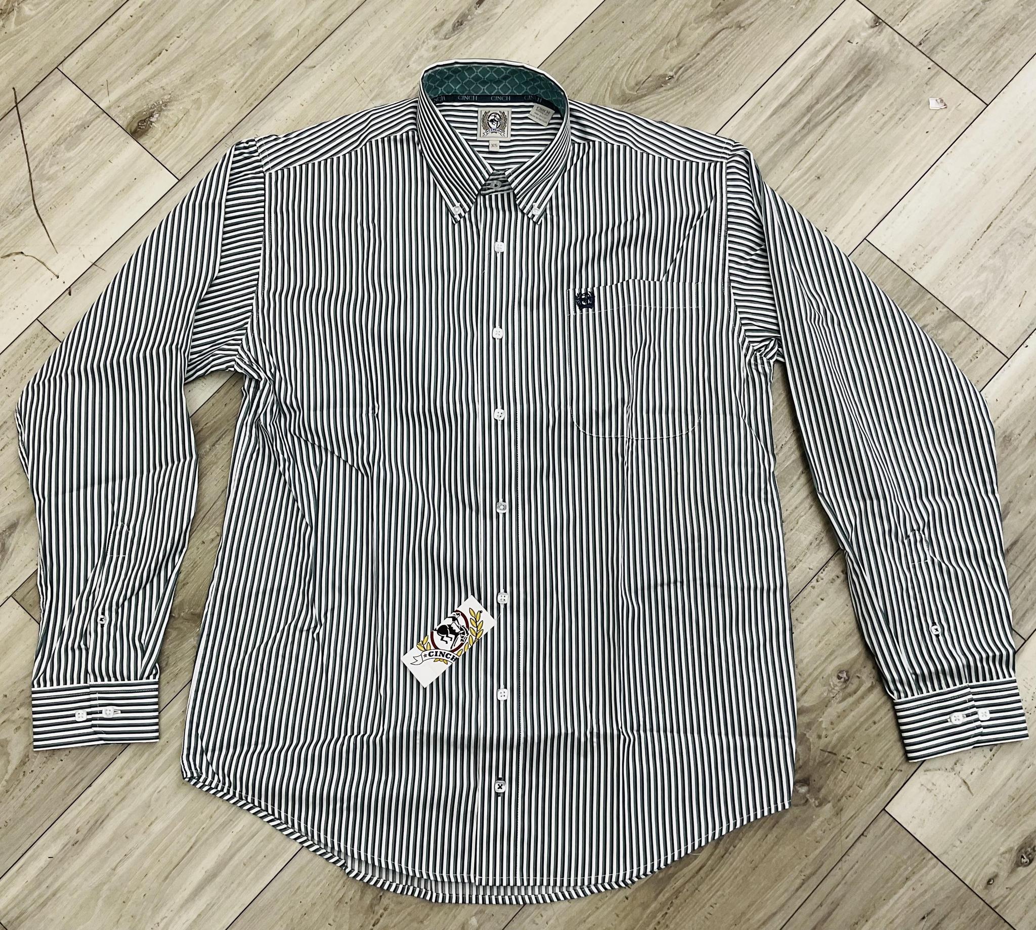 CINCH MEN’S BLUE STRIPE LONG SLEEVE SHIRT | MTW1106135