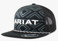 Ariat Western Mens Cap Baseball Hat Mesh Back Logo Rope Black |A300072001