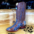 BR : ORIGNAL SNAKE RUSTIC NATURAL PYTHON SQUARE TOE BOOT