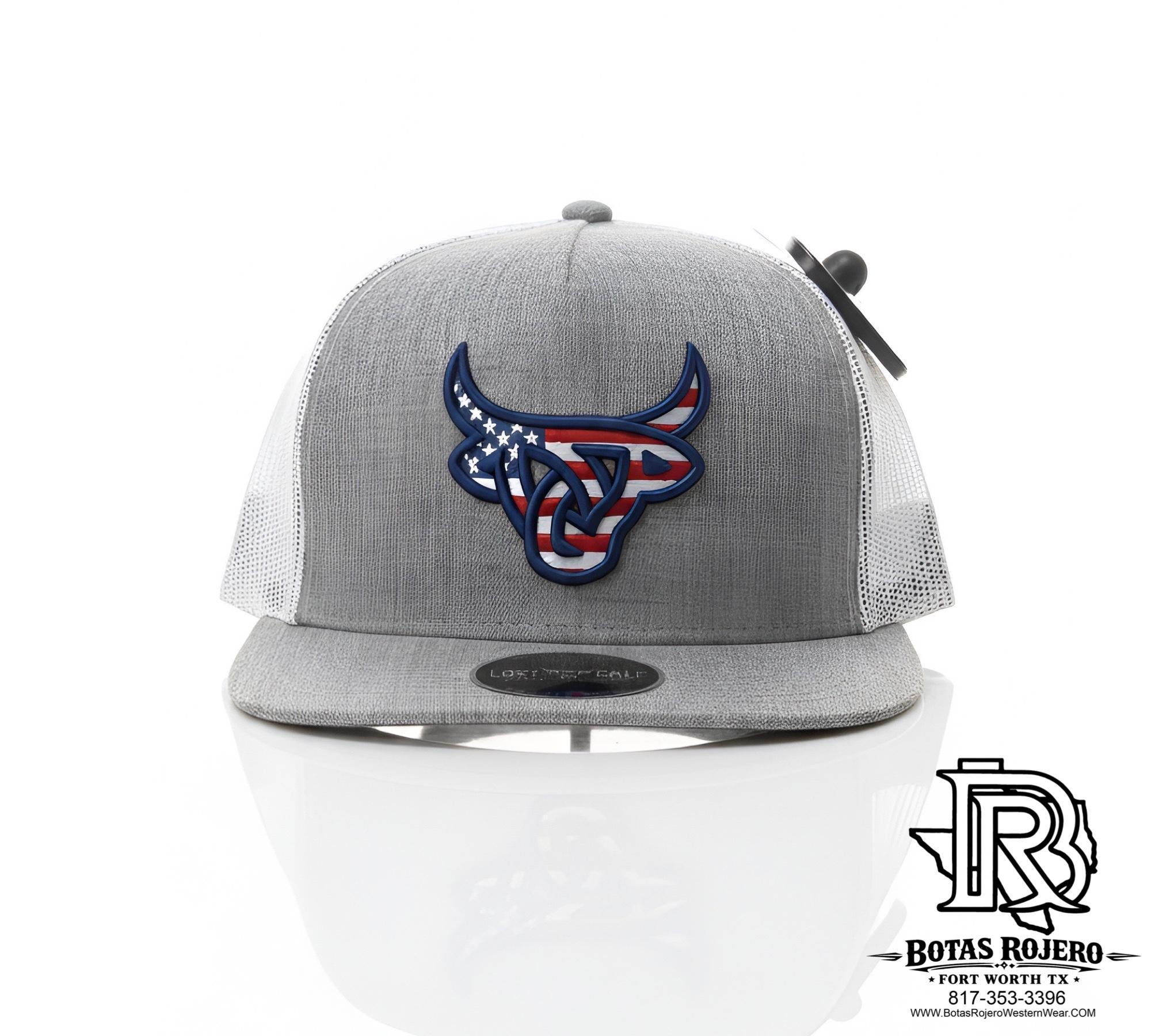 MESSI LOST CALF MEN CAP GREY WITH WHITE MESH USA FLAG LOGO