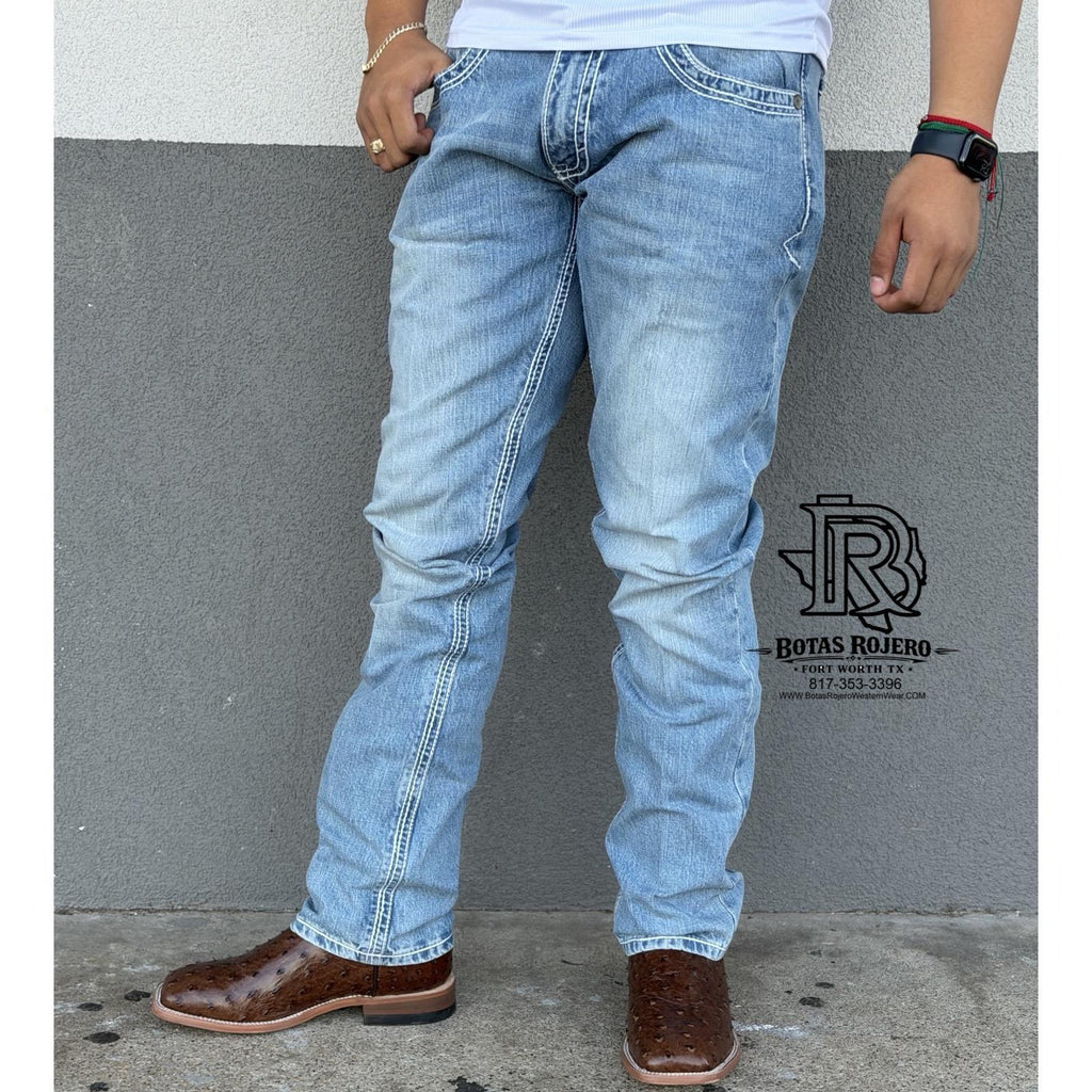 07 | Iron Spur Men’s Straight-Leg Western Jeans – Light Wash