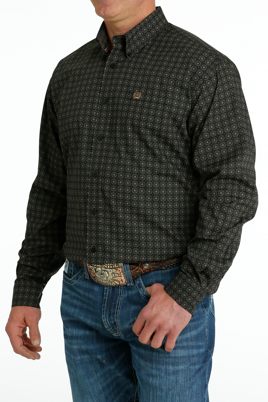 CINCH BLACK GEOMETRIC PRINT - MENS SHIRT | MTW1105663