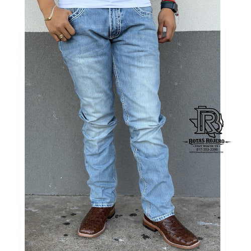 07 | Iron Spur Men’s Straight-Leg Western Jeans – Light Wash