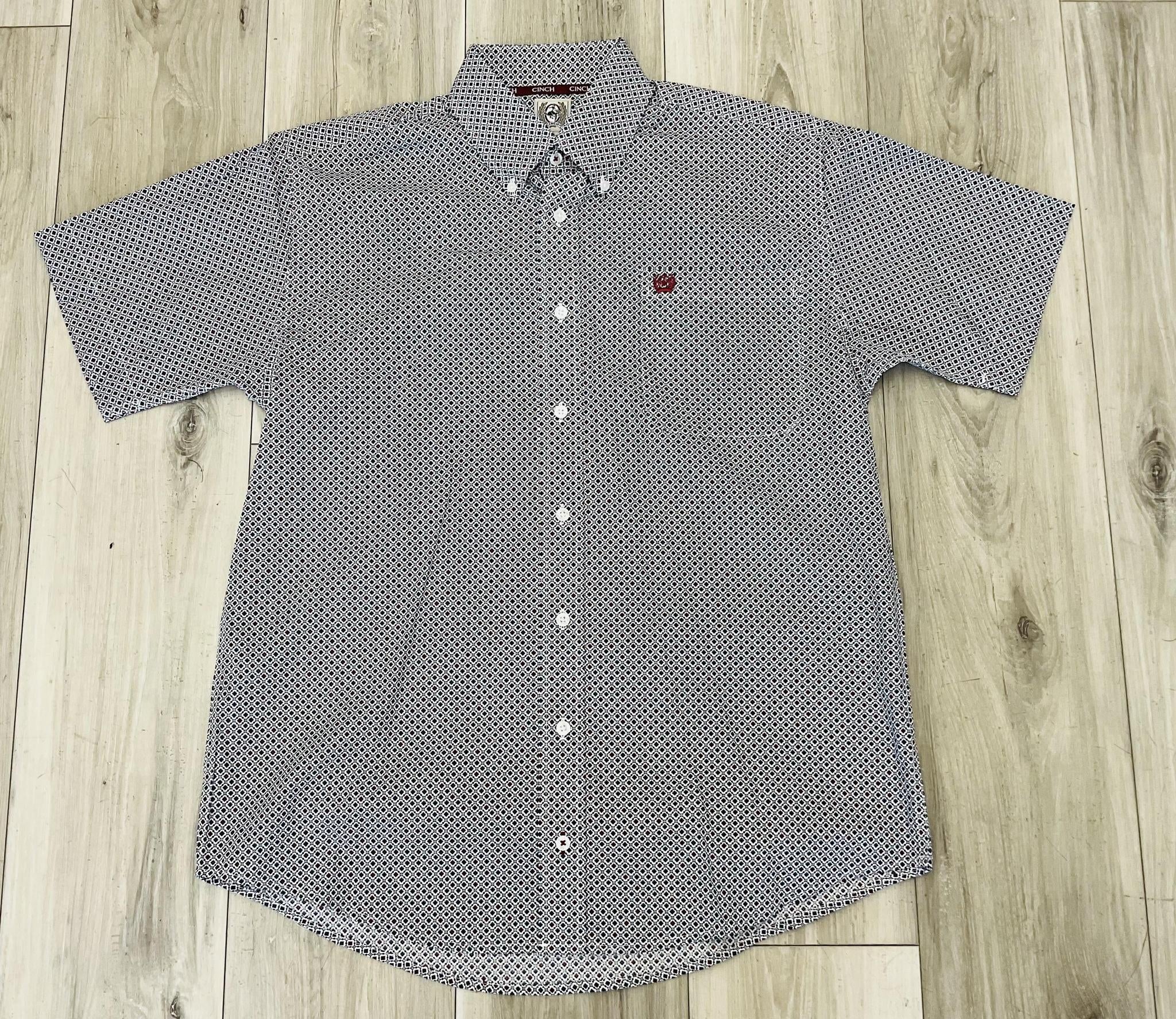 CINCH MEN’S WHITE PRINT SHORT SLEEVE SHIRT | MTW1111502