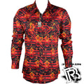 AZTEC MEN SHIRT | LONG SLEEVE RED VINTAGE SHIRT