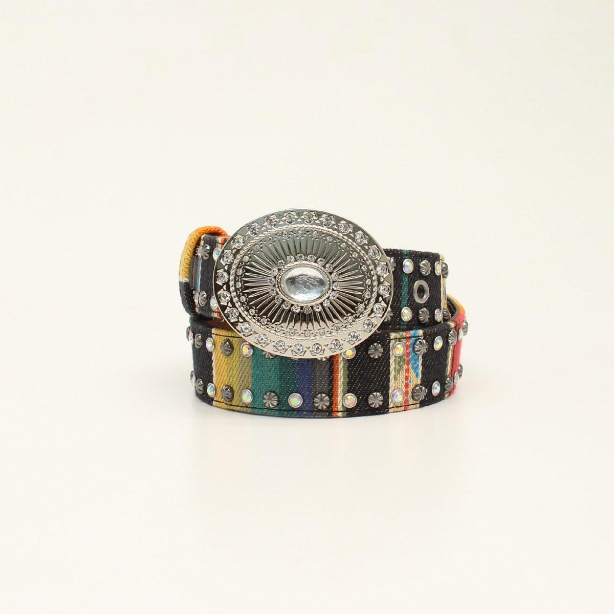 ANGEL RANCH GIRLS 1 1/4" SERAPE OVAL BUCKLE MULTI COLORED BELT