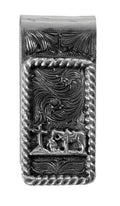 3D Western Wallet Mens Rope Money Clip Cowboy Prayer Silver| D250017236