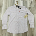 ARIAT MEN’S TONY FITTED WHITE GEO PRINT LONG SLEEVE SHIRT| 10071720