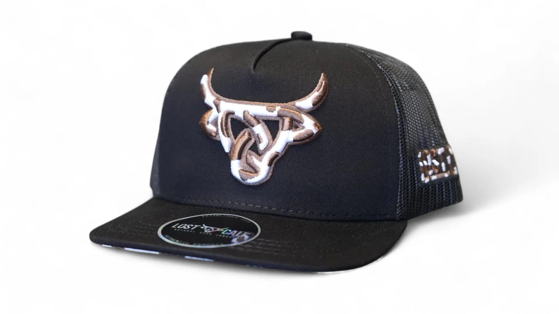 Cowhide Black Kids Lost Calf Cap