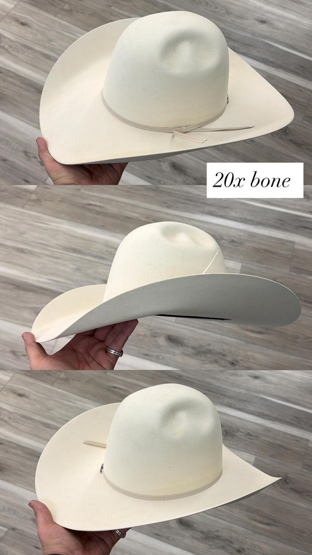 20X BONE IRON SPUR FELT HAT OPEN CROWN 4 1/4