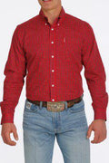 MEN'S MODERN FIT BUTTON-DOWN WESTERN SHIRT - RED / NAVY (MTW1347050)