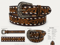 “ HIDALGO “ | IRON SPUR WESTERN MEN BELT WITH BUCK STITCH 1.75 INCH TAPPERED TO 1.5 INCH