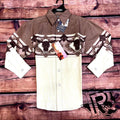PANDHANDLE: KIDS LONG SLEEVE SHIRT BROWN VINTAGE C0S3053