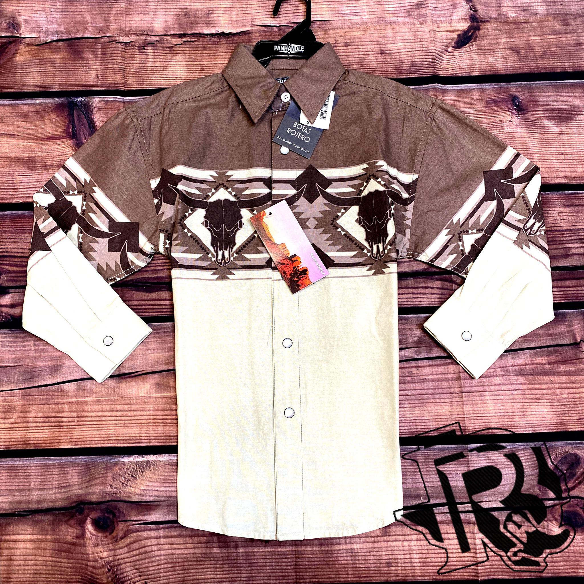 PANDHANDLE: KIDS LONG SLEEVE SHIRT BROWN VINTAGE C0S3053