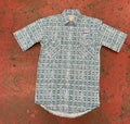 MENS Aztec short sleeve snap turquoise rock & roll |RSMS1SR0ND