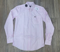 ‘’XAVIER’’ IRON SPUR WESTERN CO.MEN’S  LONG SLEEVE PINK/WHITE STRIPE SHIRT