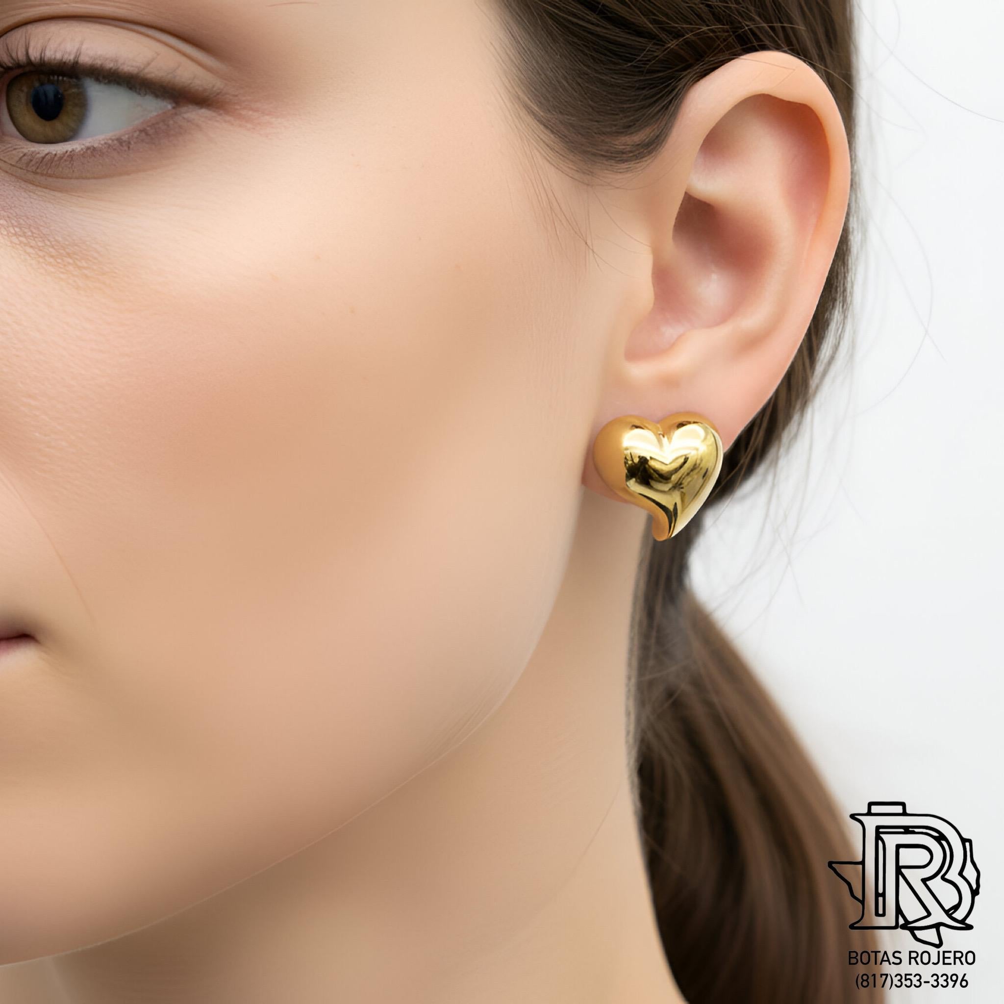 GOLD PLATED HEART EARRINGS