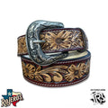 “ FLINT “ | IRON SPUR ™️ MEN’S WESTERN BELT HANDMADE RED