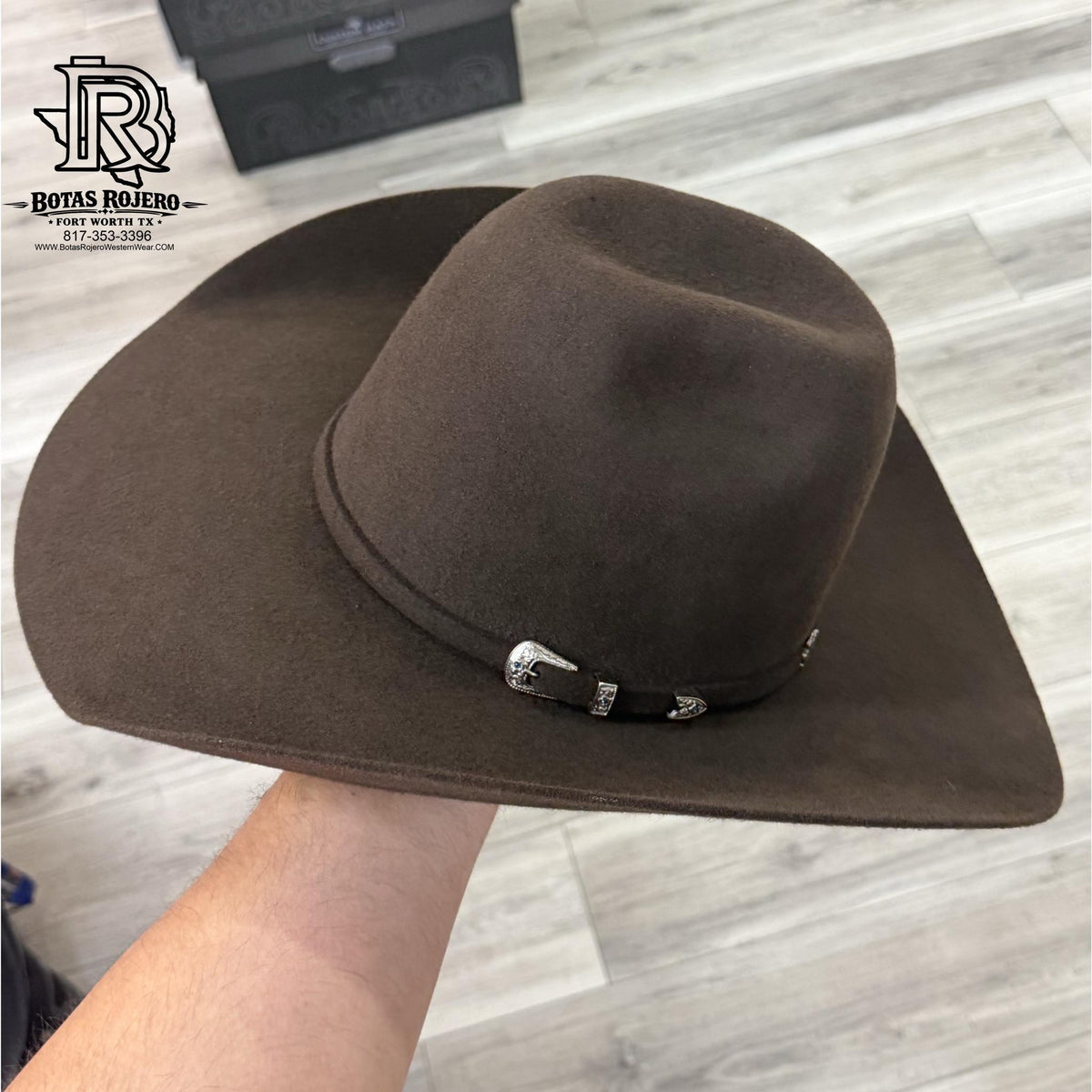 4X CHOCOLATE | IRON SPUR WOOL HAT CROWN 6” BRIM 4 1/4”