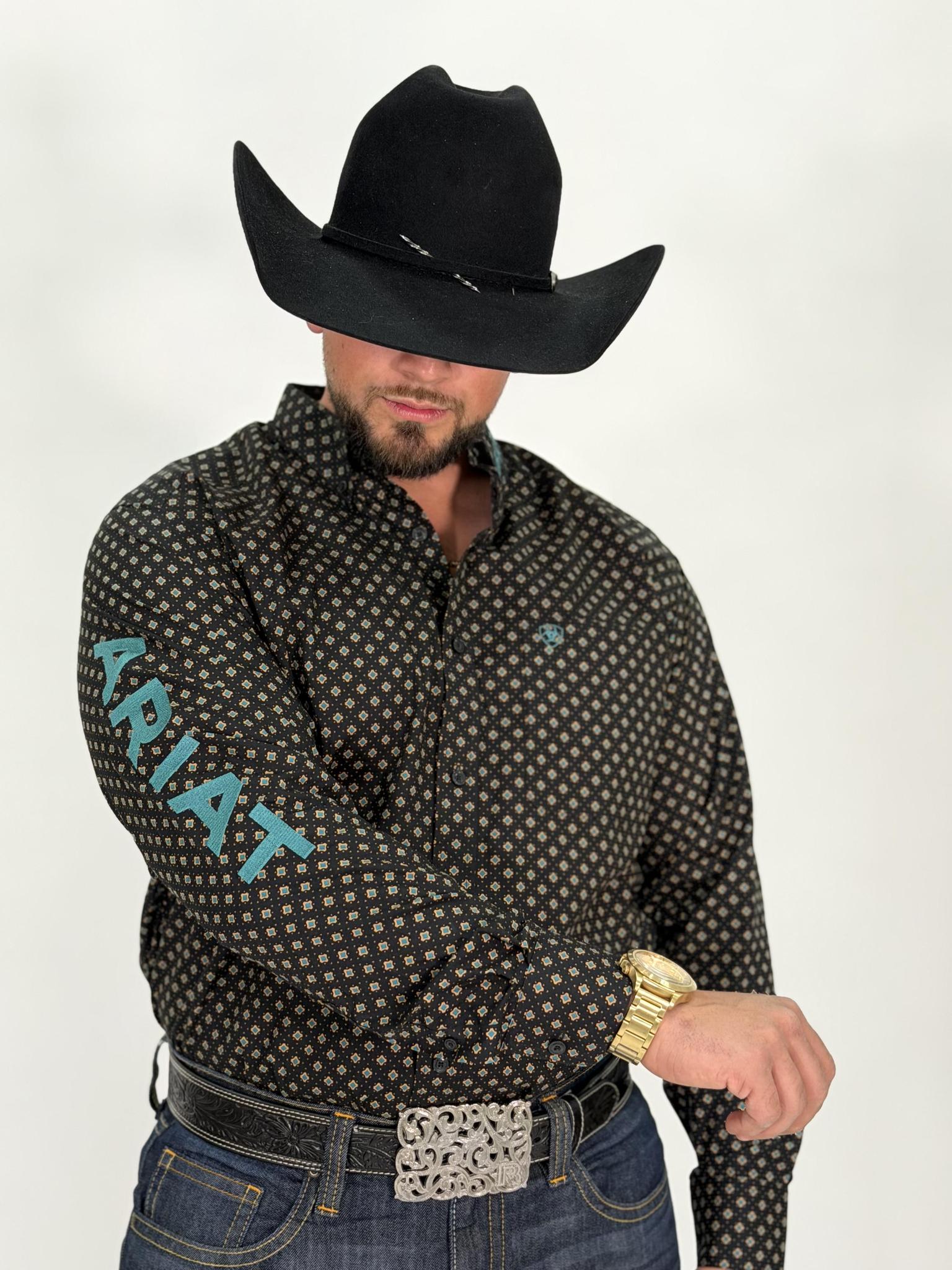 ARIAT MEN’S TEAM PHILBERT CLASSIC BLACK LON G SLEEVE  SHIRT |10062253