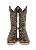 BUCKSHOT | (FISH) BROWN PRINT MEN SQUARE TOE BOOTS STYLE
