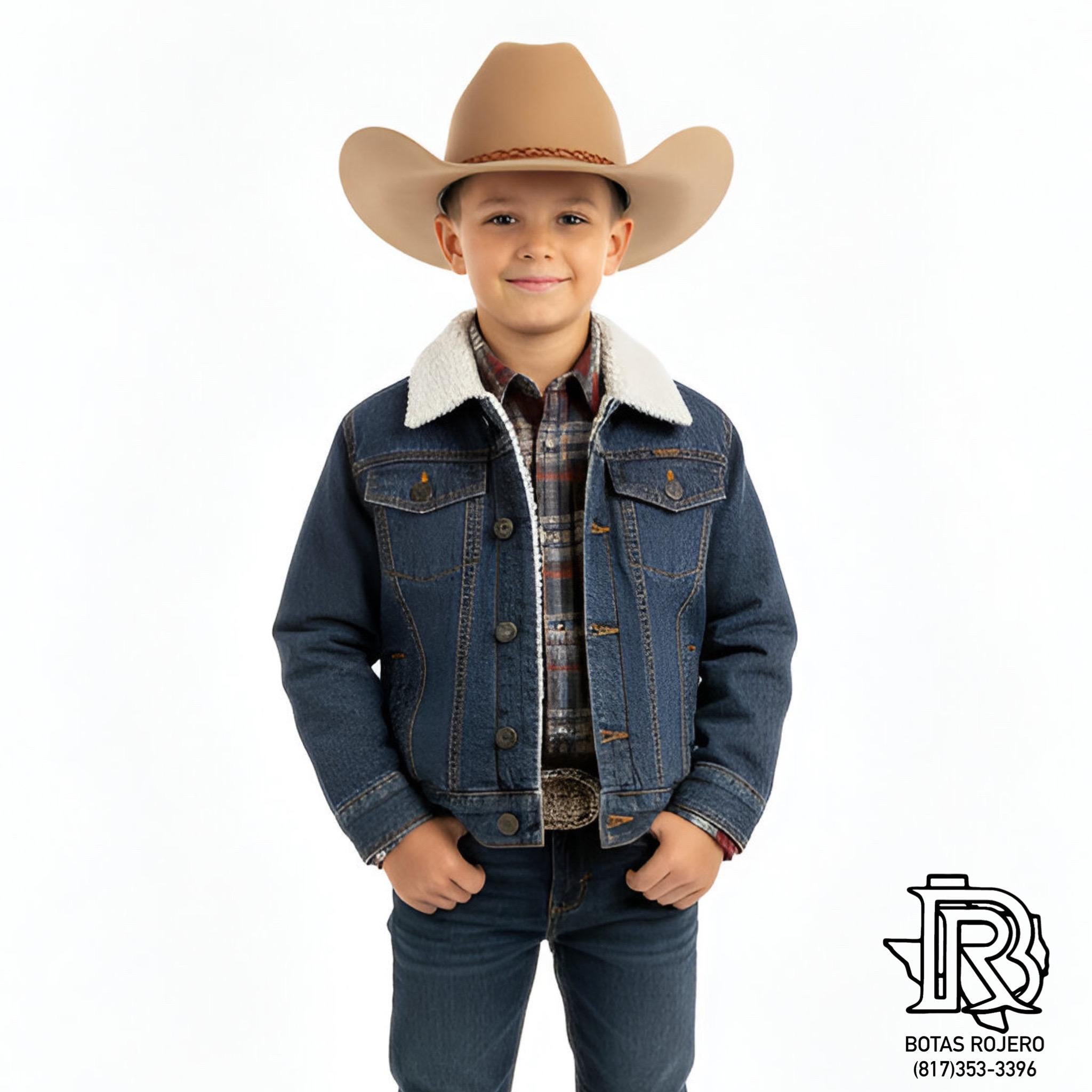 BOY'S WRANGLER RUSTIC SHERPA LINED DENIM JACKET - 1084256RT
