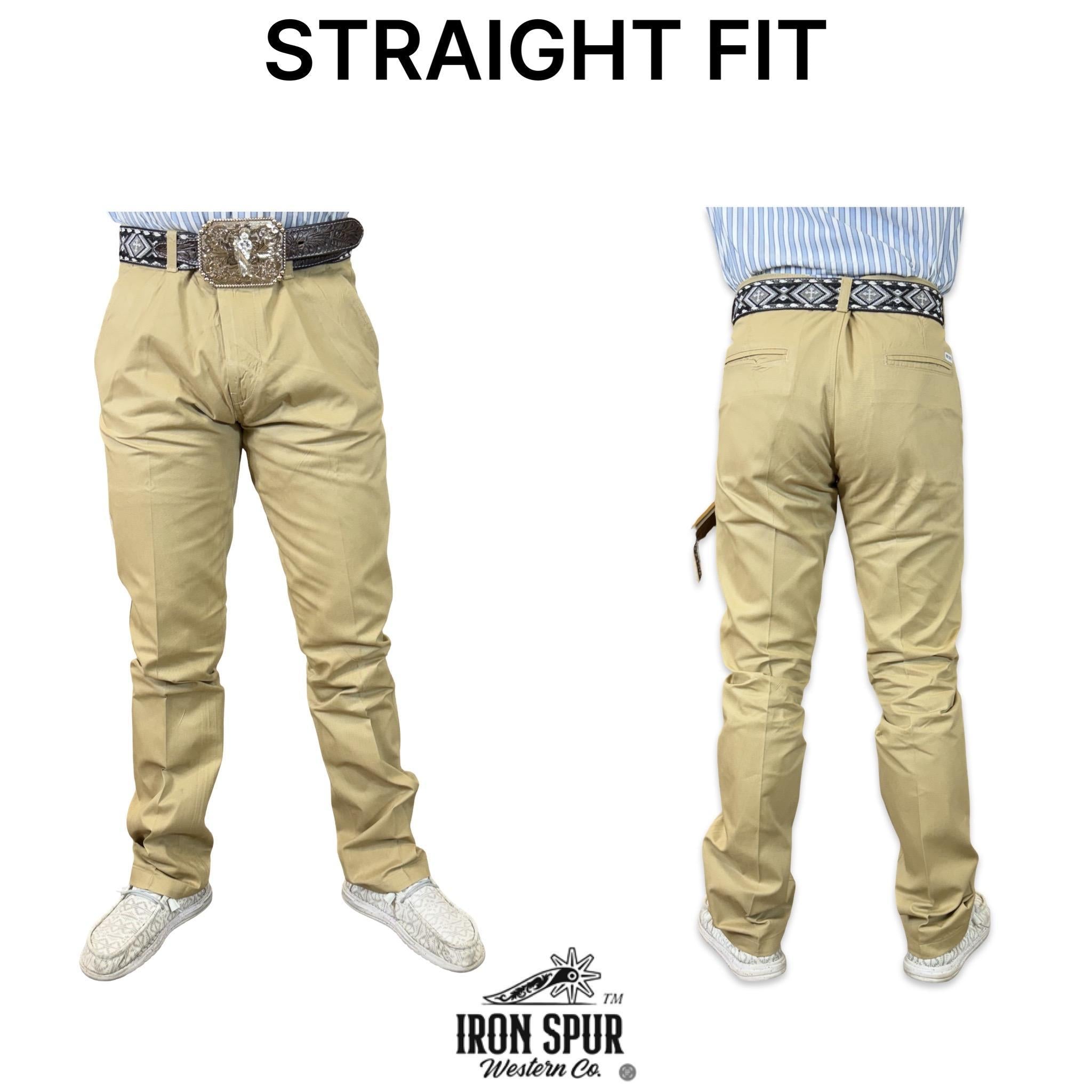 CH-01|CHINO PANTS  STRAIGHT IRON SPUR KHAKI WESTERN MEN JEANS