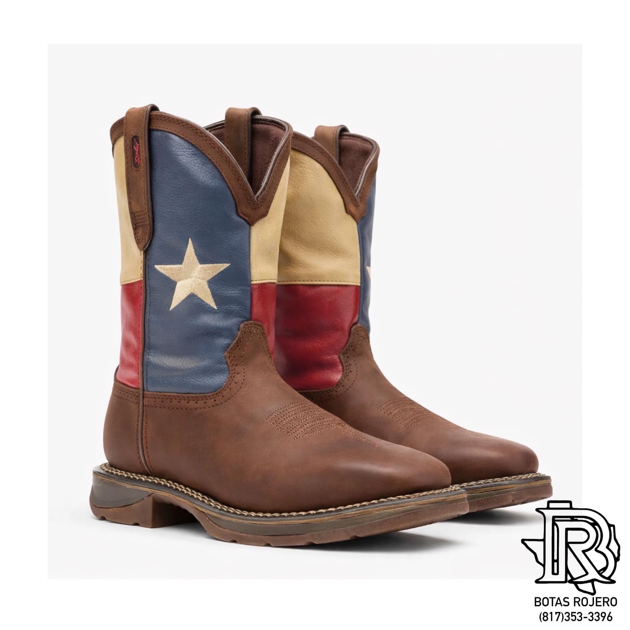 DURANGO STEEL TOE | TEXAS FLAG MEN WESTERN WORK BOOTS  DB021