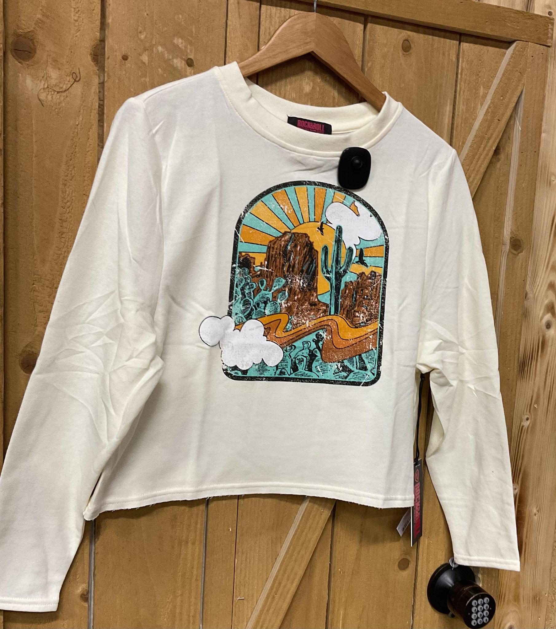 WOMENS GRAPHIC PULLOVER NATURAL ROCK & ROLL | RRWT91R0D8