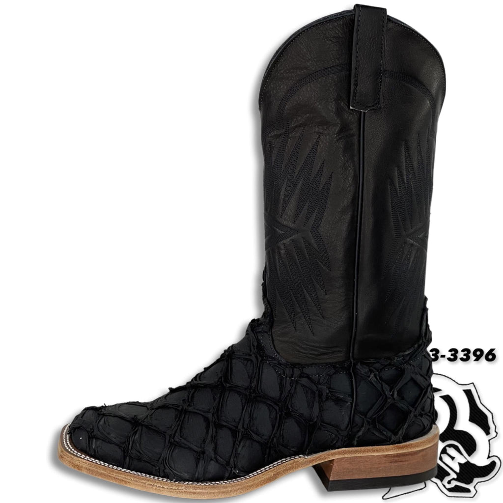 FIS-H BOOTS | ANDERSON BEAN SQUARE TOE MEN WESTERN BOOTS MATTE BLACK STYLE :